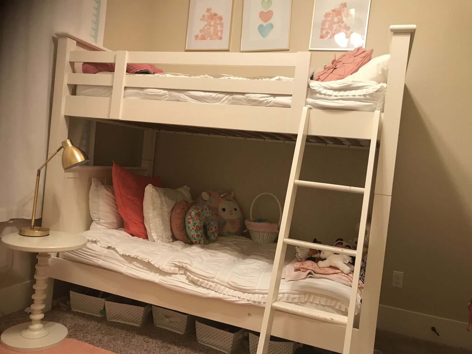 White bunk bed