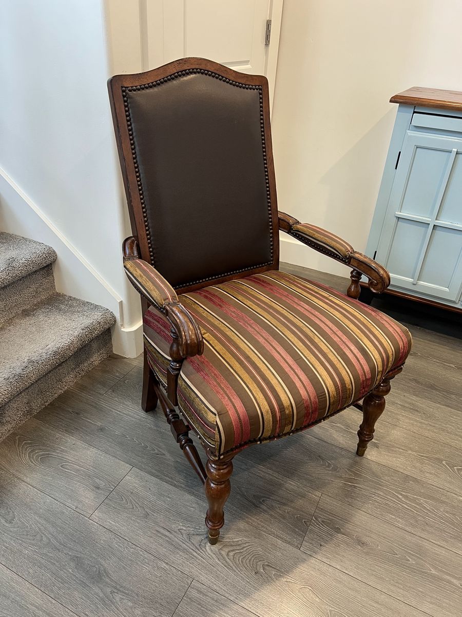 Vintage Carved Wood Armchair