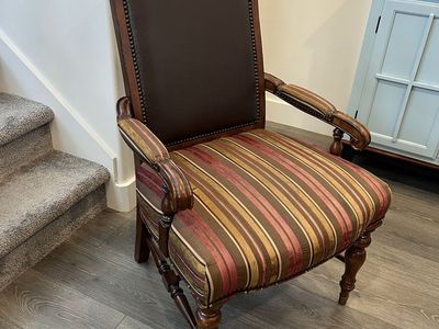 Vintage Carved Wood Armchair