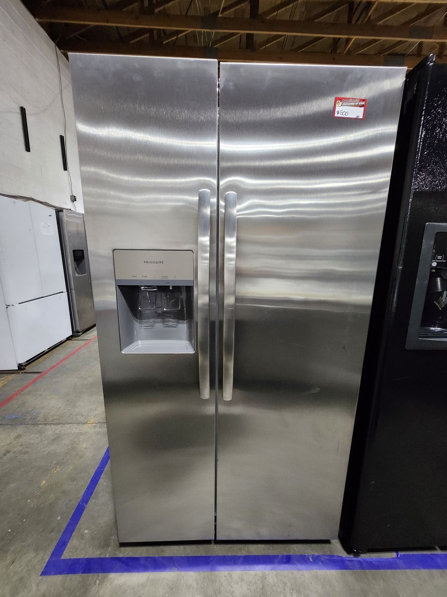 Like New! Frigidaire Side-by-Side Stainless Steel Refrigerator Counter Depth
