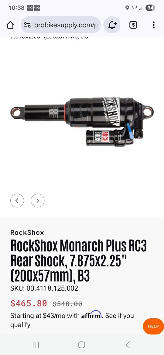 rockshox monarch plus rc3 rear shock