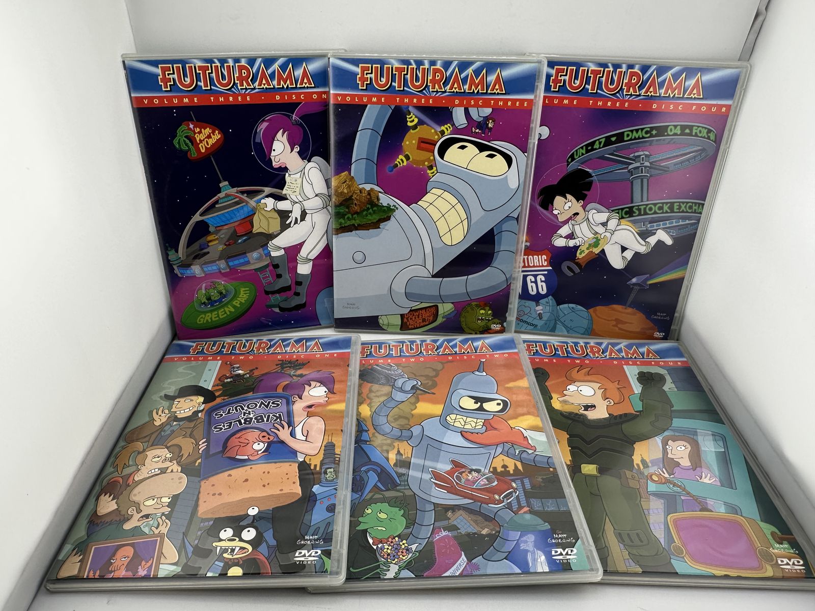 Futurama DVD Lot Vol 2 & 3 Discs 1-4 Animated Series Sci-Fi Comedy Set