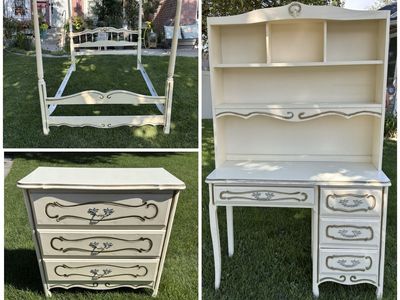 Charming Vintage Mid Century French Provincial Bedroom Set