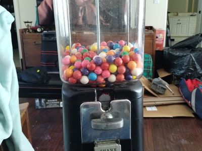 .1 Cent Vintage National Bell Gumball Machine with Stand - "Thank You" Liberty Bell - Standard Specialty Co.
