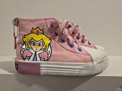 Princess Peach Girl High Top Sneakers (Size 1)