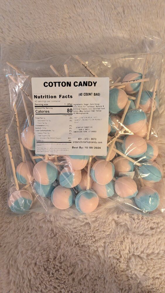 40 count bags Startup Jumbo pop suckers $30 each o