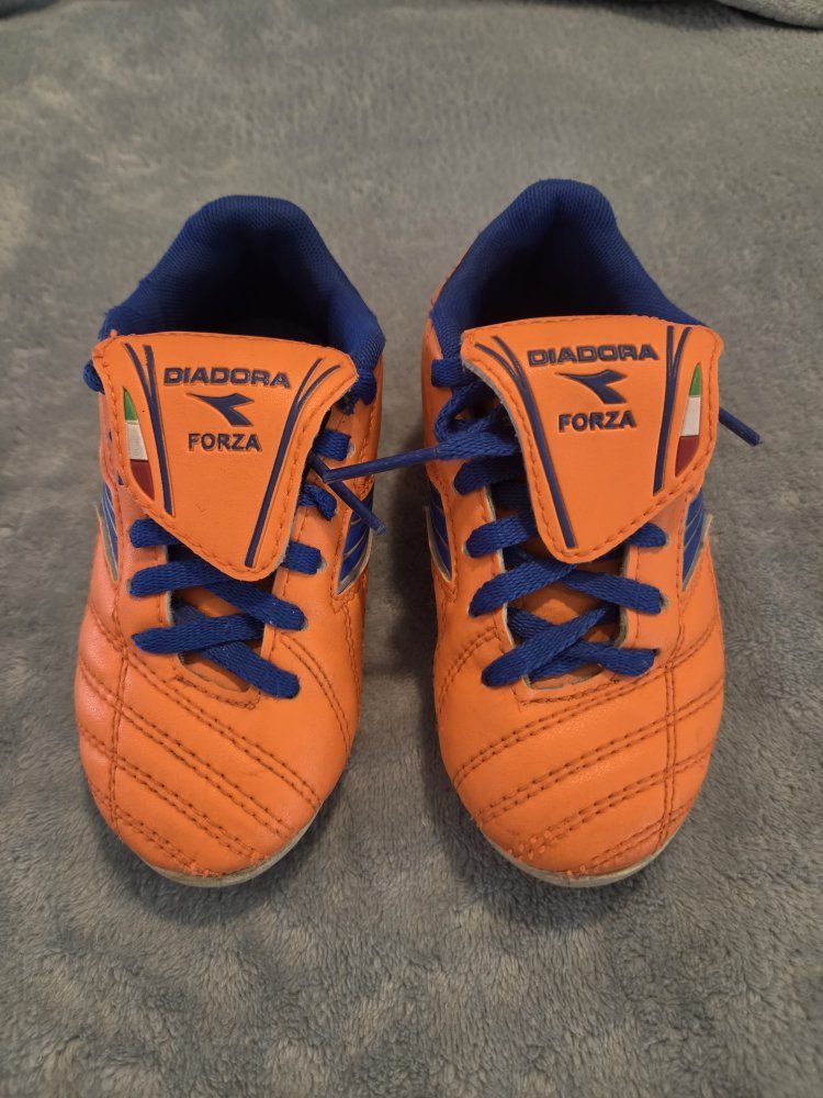 Diadora Forza Youth Soccer Cleats Orange Blue Size 10.5