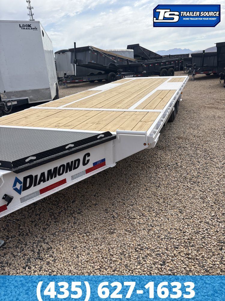 8.5x24 Diamond C DET 208 Deckover Tilt Trailer - 18K GVWR - Stationary Bed