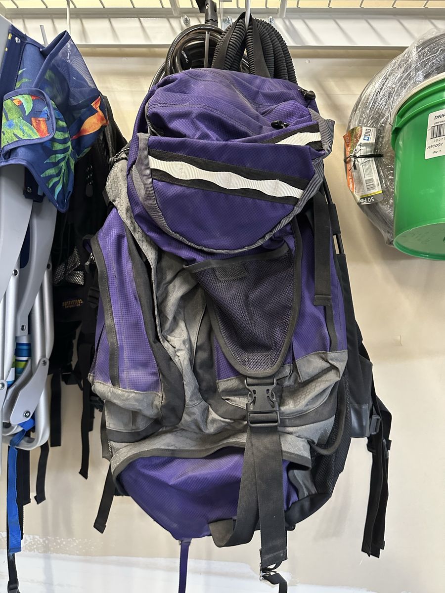 ROKK Purple and Gray Internal Frame Hiking Backpack with VA System