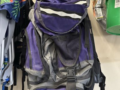 ROKK Purple and Gray Internal Frame Hiking Backpack with VA System