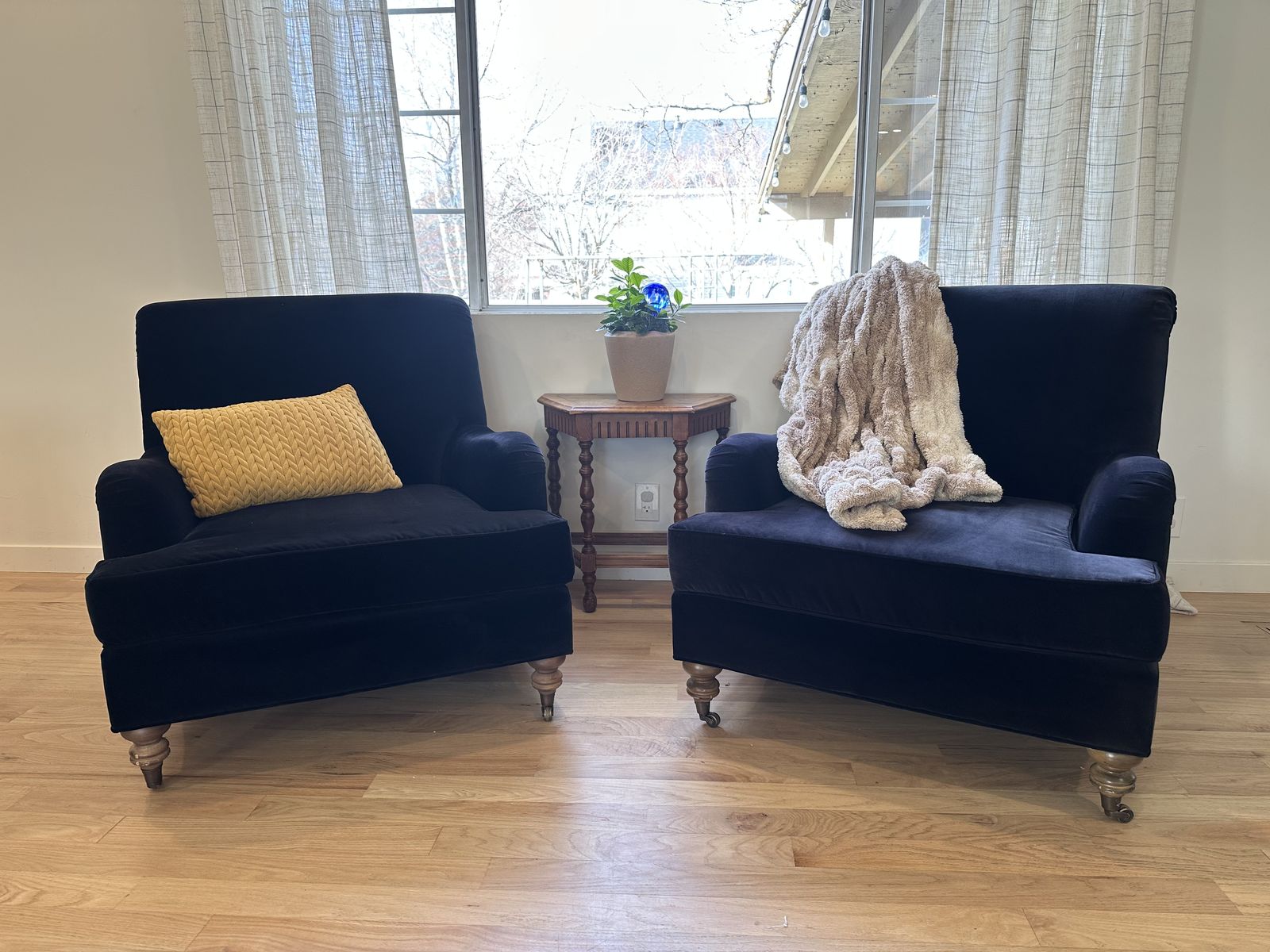 Black Velvet Accent Chairs – Elegant Pair