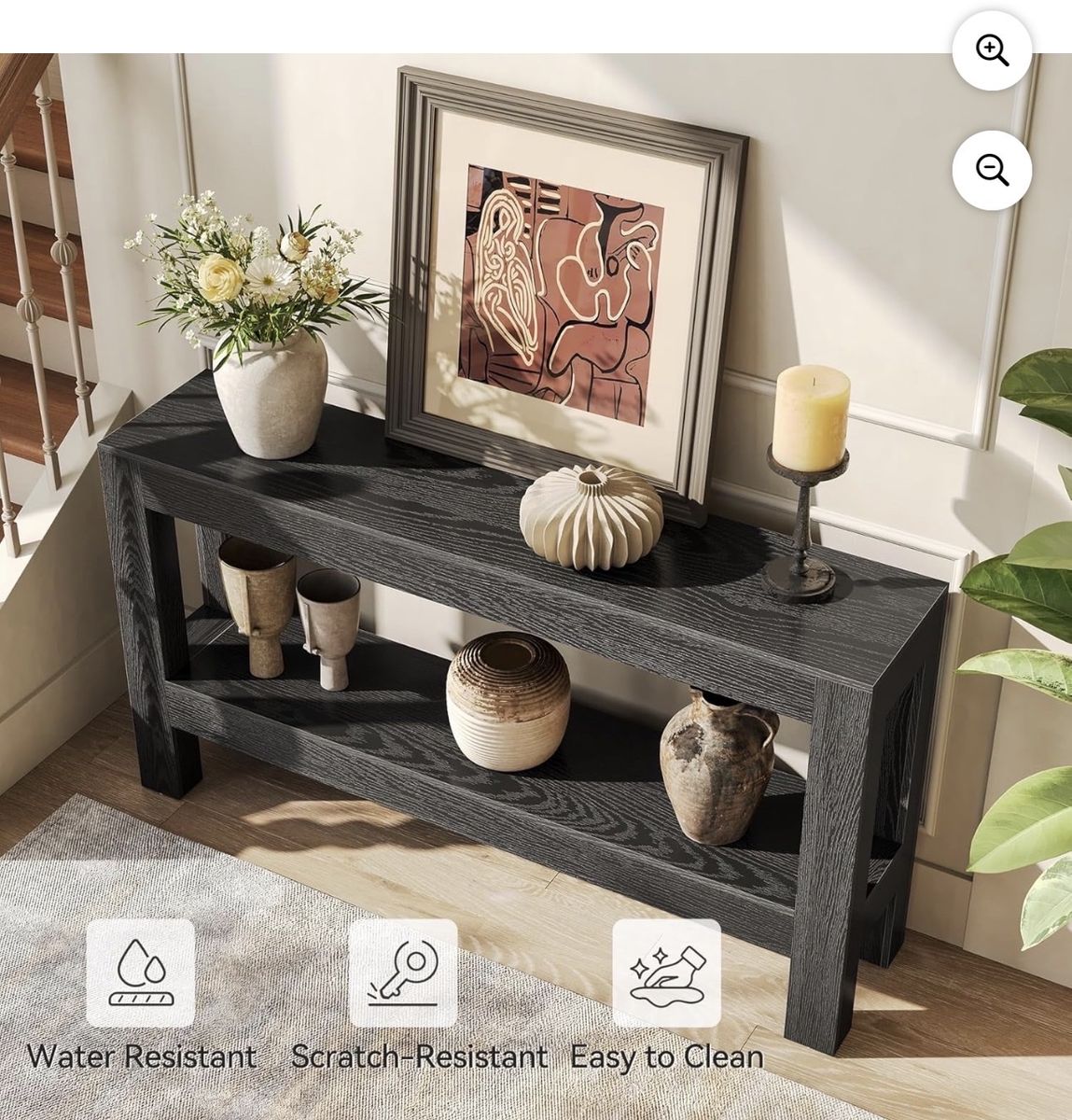 New 63" Black Console Table