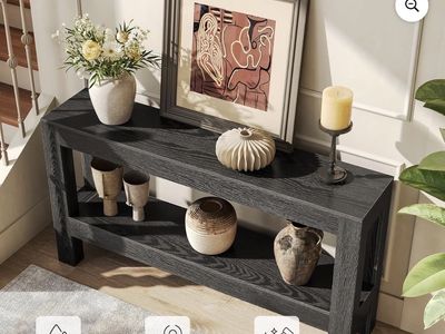 New 63" Black Console Table