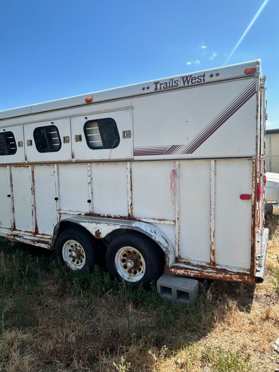 Trails West Horse Trailer - White, Dual Axle, Used