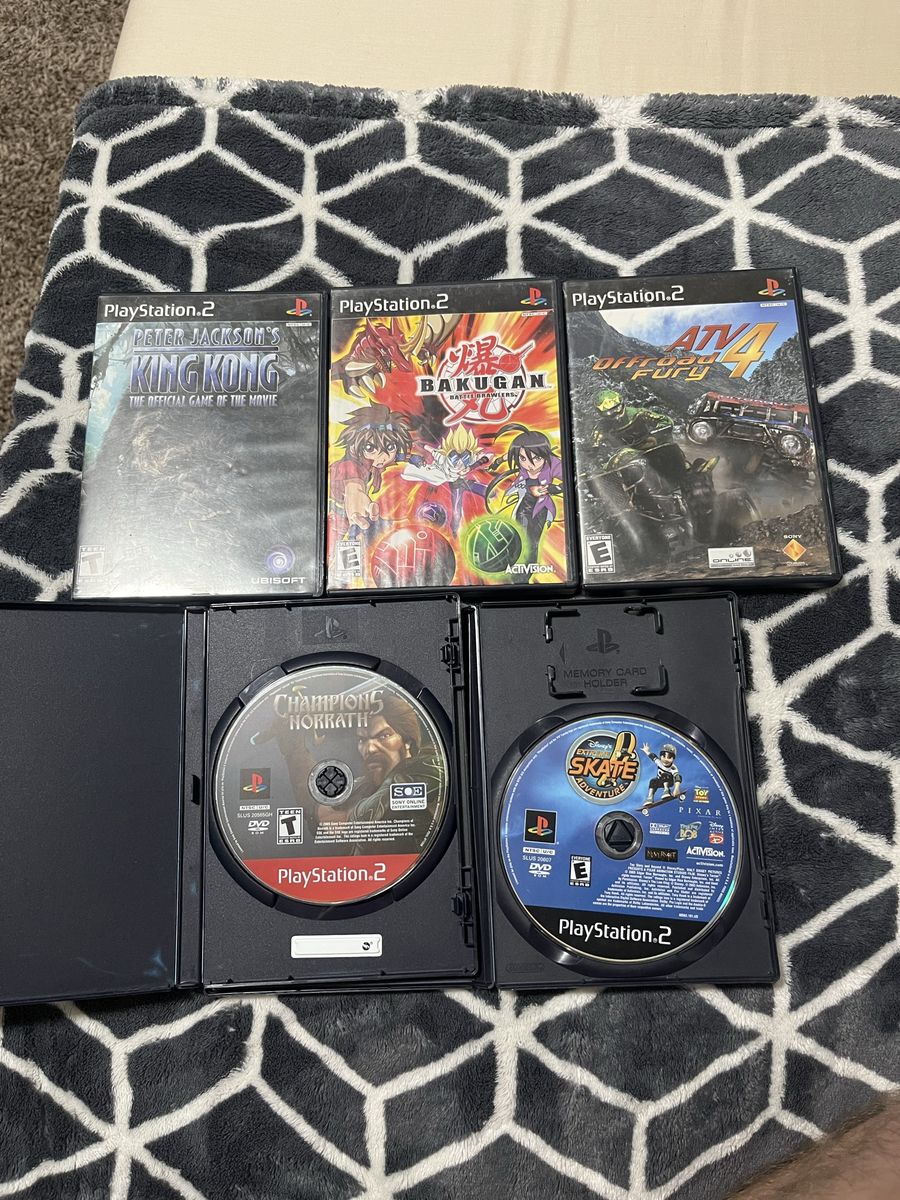 PlayStation 2 PS2 Game Lot - King Kong, Bakugan, ATV Offroad Fury 4, Champions of Norrath, Disney Skate