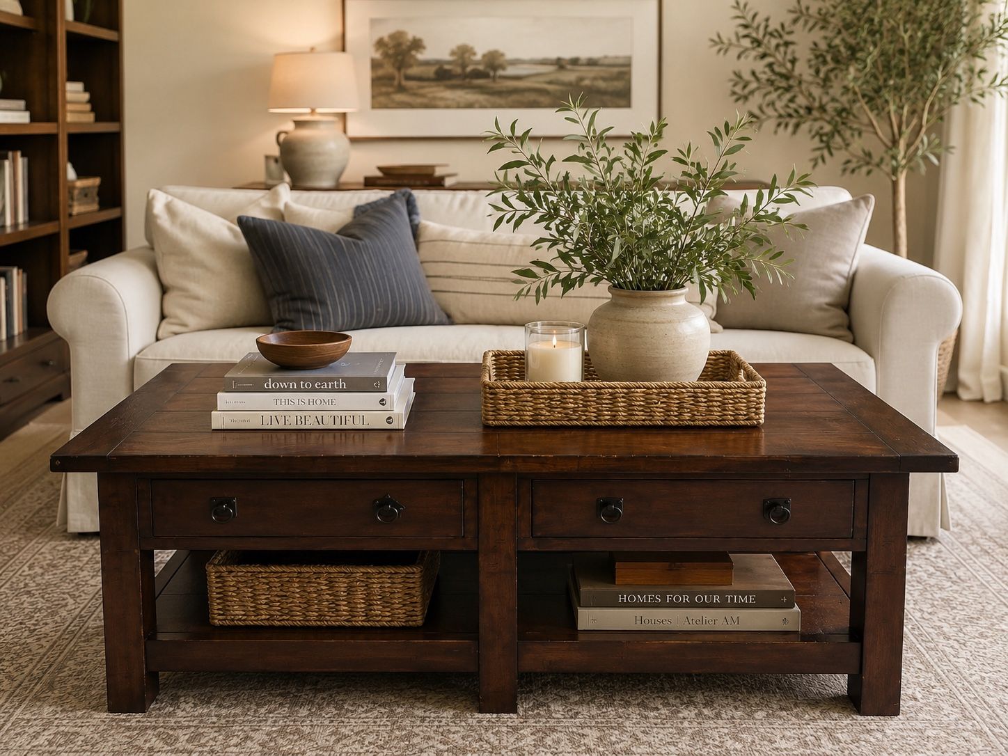 Pottery Barn Benchwright Coffee Table – Rich Mahogany