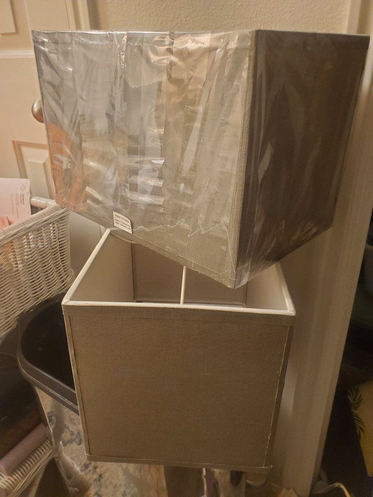 2 New Lampshades; Clean! Tan/Grey  FCFS