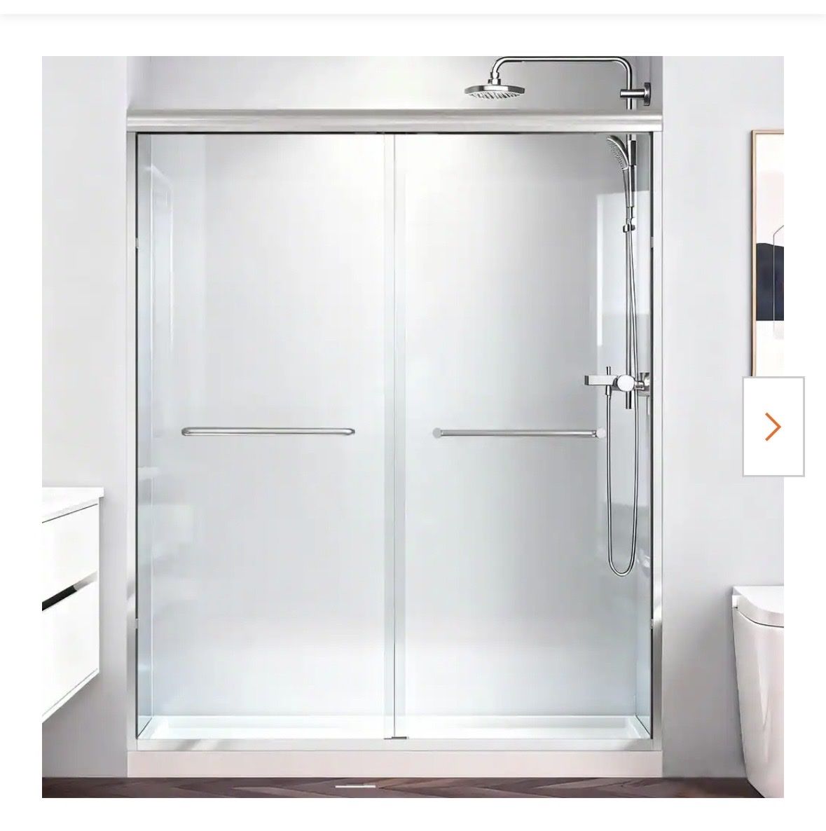 New Chrome 60" x 72" Frameless Glass Shower Door - Model PF-124-6072-6-NLS (2 Available)