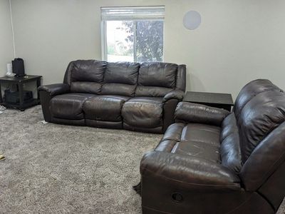 Dark Brown Reclining Sofa and Loveseat Set