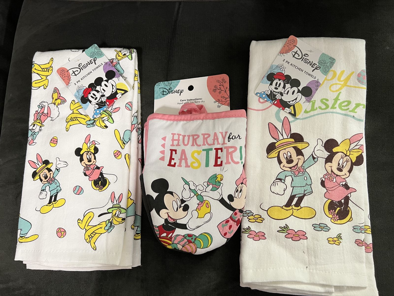 Easter Disney Dish Towels Ans Oven Mitt