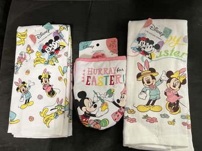 Easter Disney Dish Towels Ans Oven Mitt