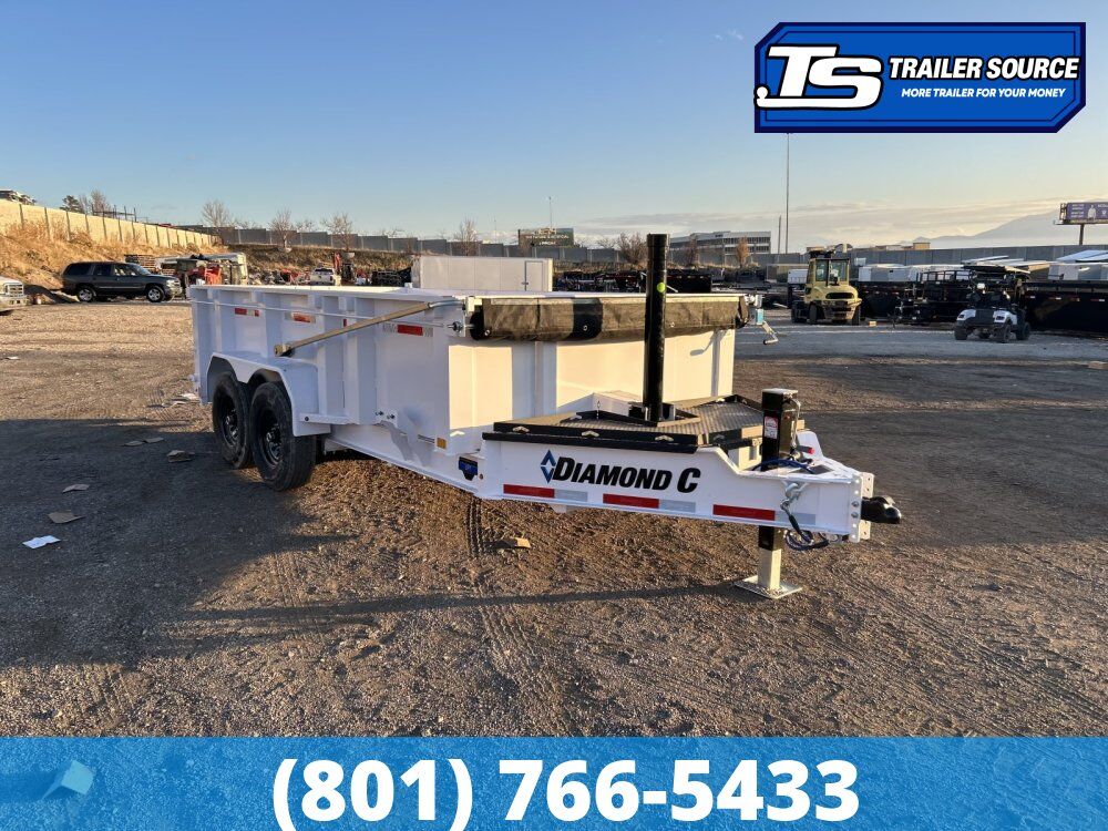 7x14 Diamond C LPT 207 Dump Trailer - 32" Sides - 15.5K GVWR - 14 Ply Tires, Long Arm Tarp