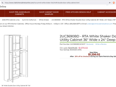 36x90x24 deep flat pack White kitchen pantry