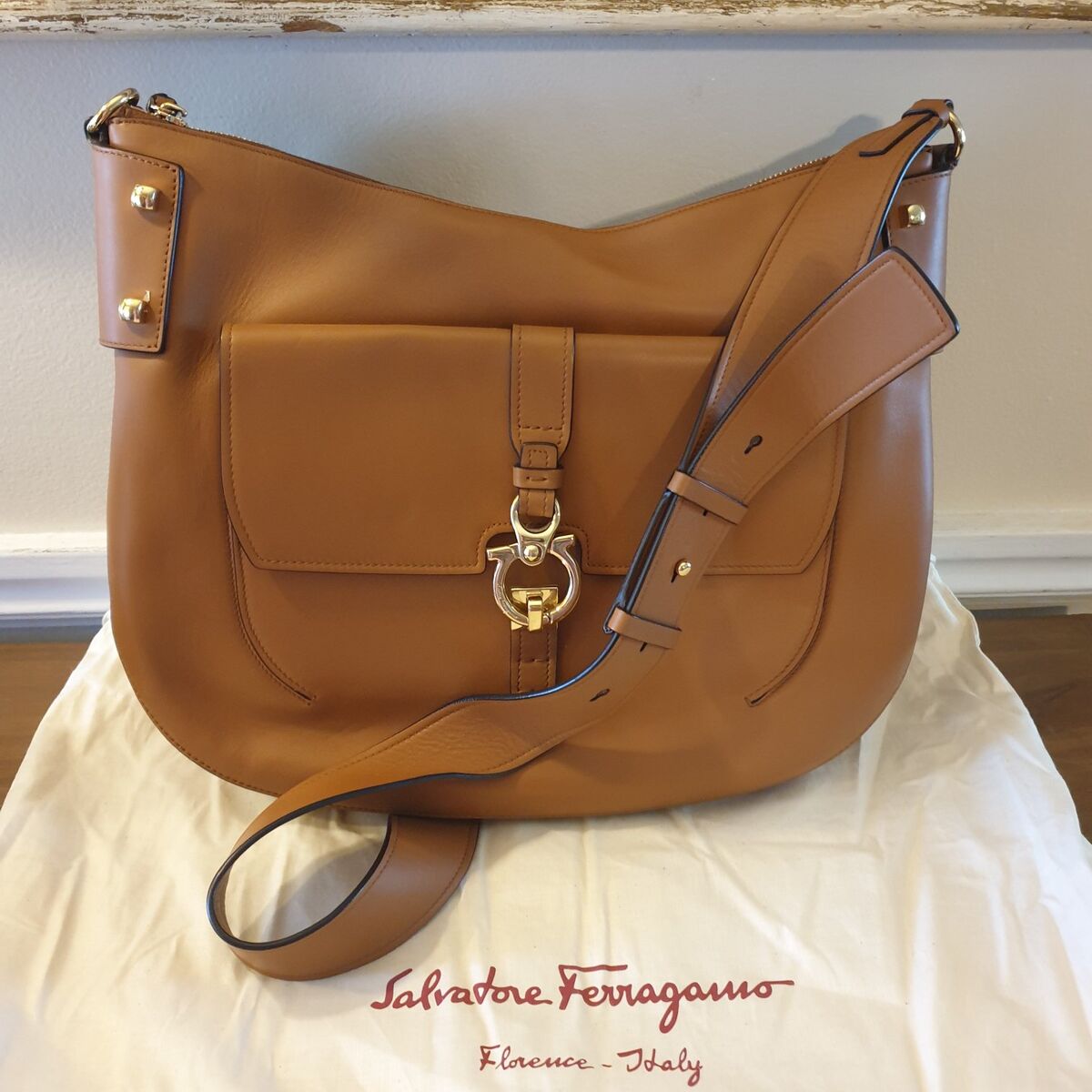 Salvatore Ferragamo Calfskin Brown Purse
Calf