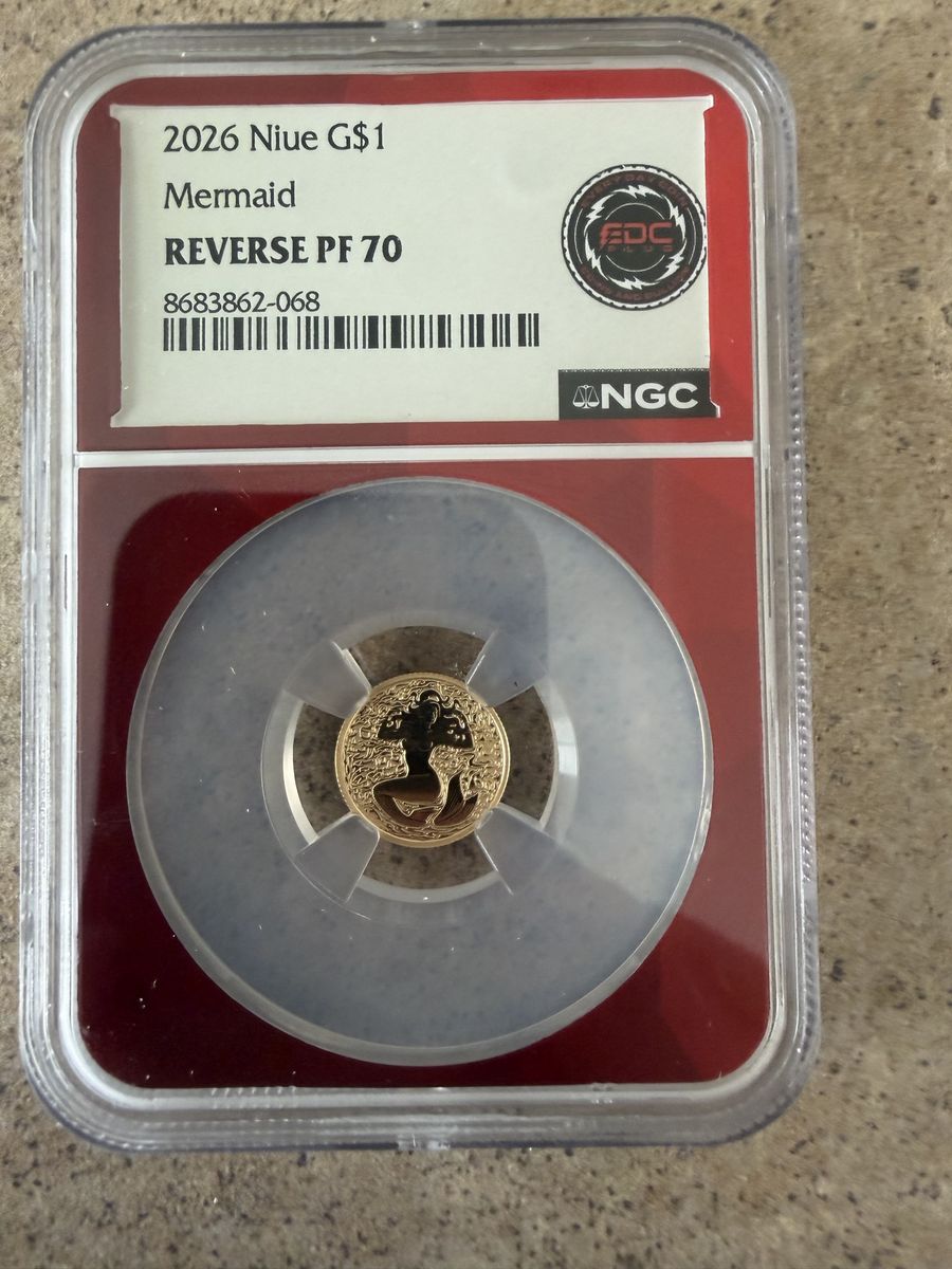 2026 Niue G$1 Mermaid Reverse PF 70 Graded NGC Coin 8683862-068