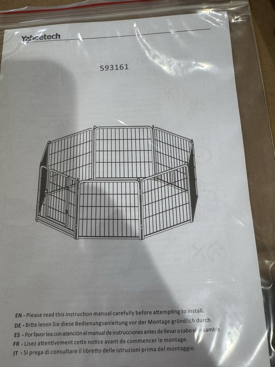 Yaheetech 593161 Black 8-Panel Metal Pet Playpen Exercise Pen