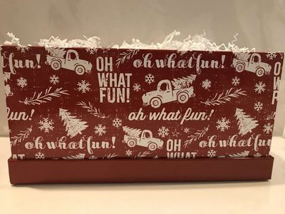 Christmas Gift or Goodie Box, Kneaders 11.5” Long x 5.5” Wide x 6” Deep, Red and White