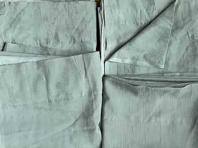 Crinkled Texture Window semi sheer Curtains in Olive Green, Set of 4 Panels (50”Wx84”L each)