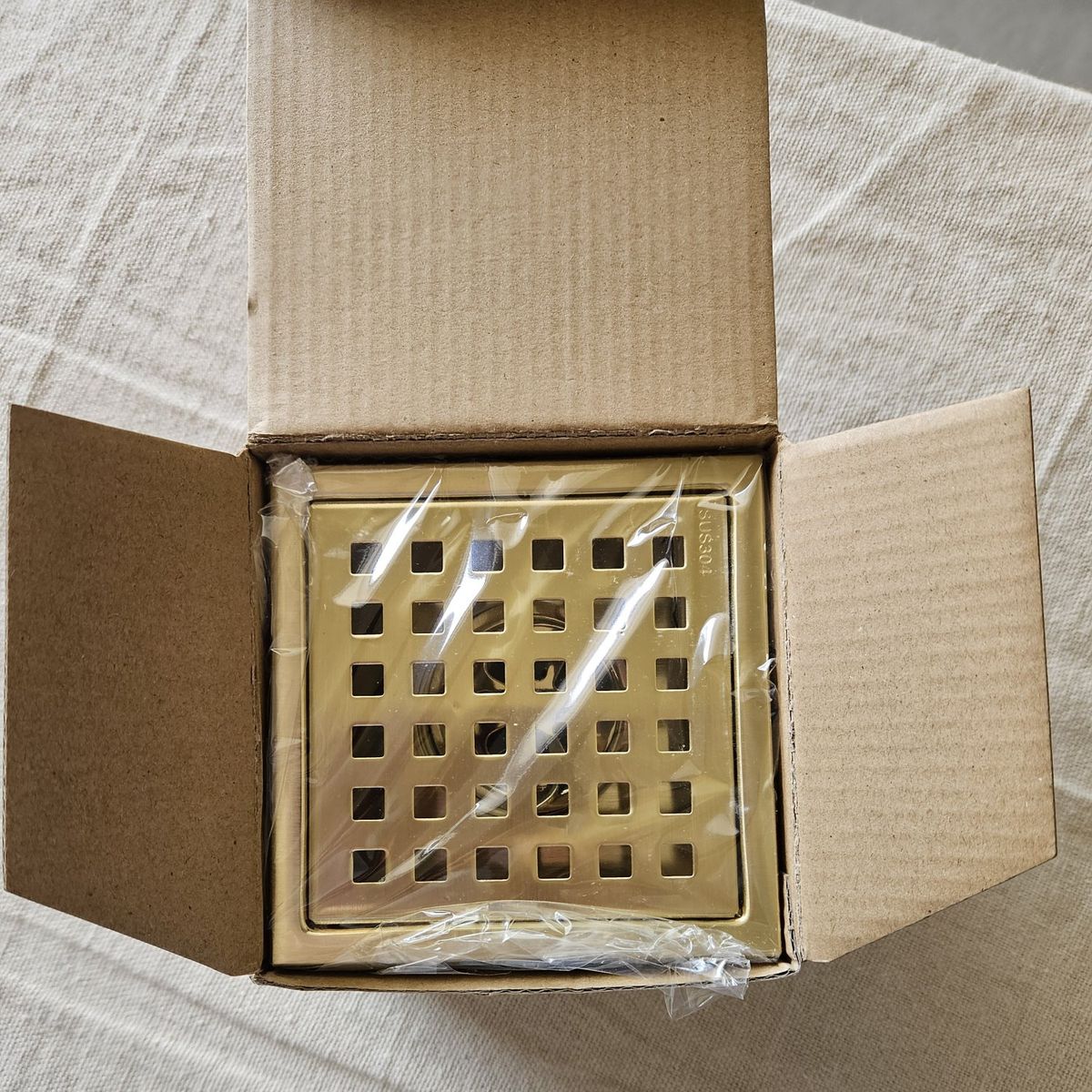 4" shower drain gold