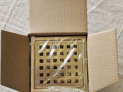4" shower drain gold