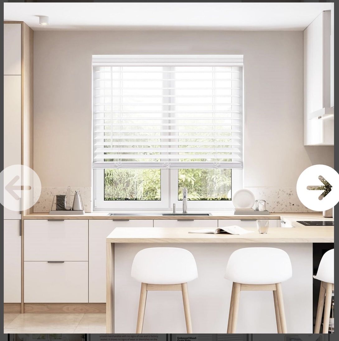 64” x 68” faux wood blinds (2”)