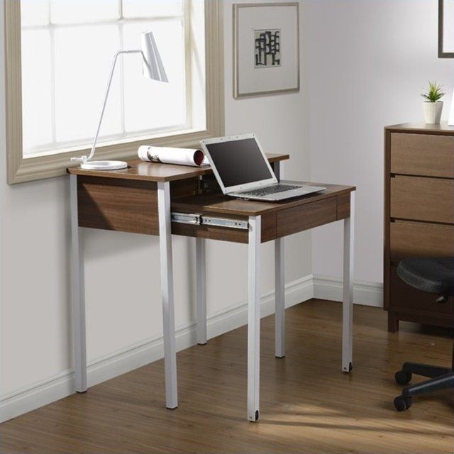 Techni Mobili Compact Retractable Desk – Walnut – Like New