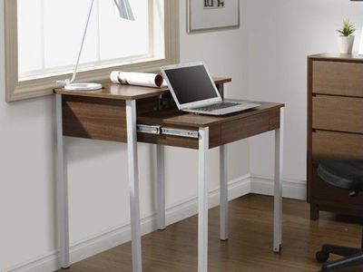 Techni Mobili Compact Retractable Desk – Walnut – Like New