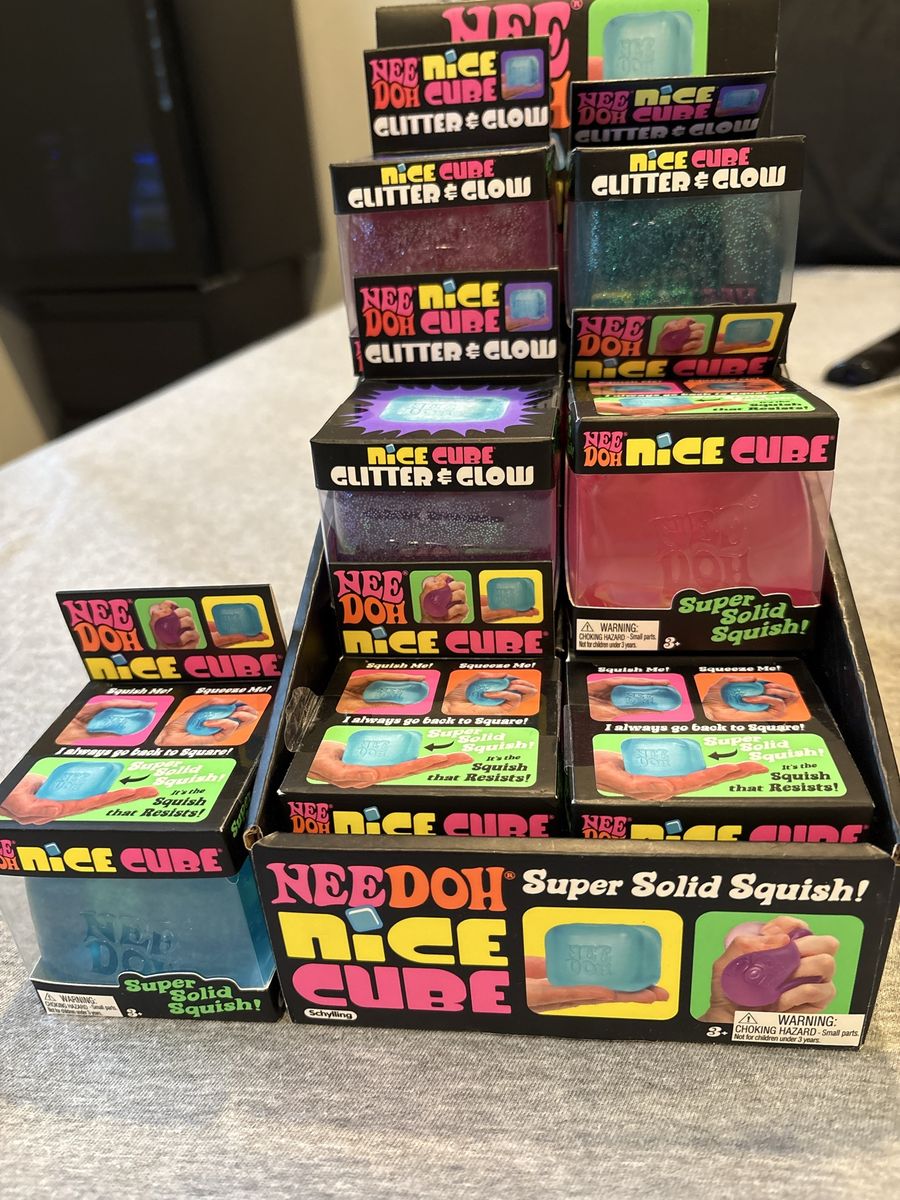 Schylling NeeDoh Nice Cube & Glitter & Glow Stress Toy Lot