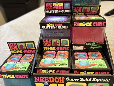Schylling NeeDoh Nice Cube & Glitter & Glow Stress Toy Lot