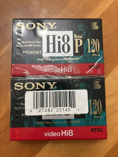 Sony Hi8 Metal Particle Hi8 Tapes - 120 min Series P6-120HMP NEW Sealed NIP