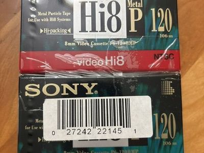 Sony Hi8 Metal Particle Hi8 Tapes - 120 min Series P6-120HMP NEW Sealed NIP