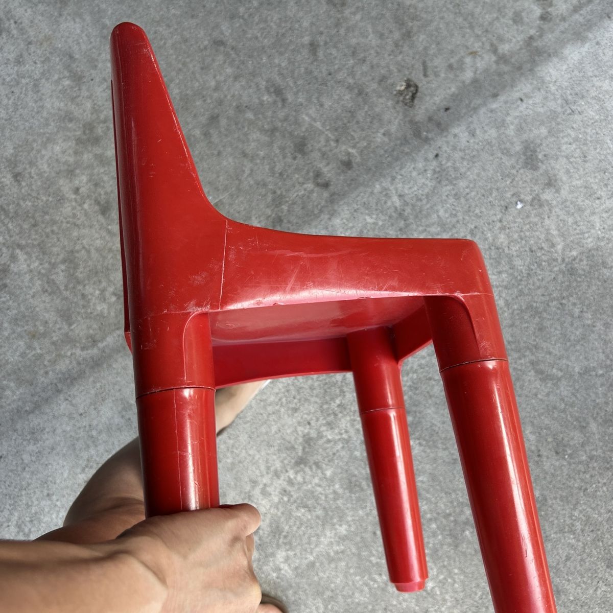Vintage RARE Vibrant Red Kartell Kids Chair by Sapper and Zanuso K1340