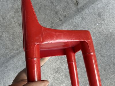 Vintage RARE Vibrant Red Kartell Kids Chair by Sapper and Zanuso K1340