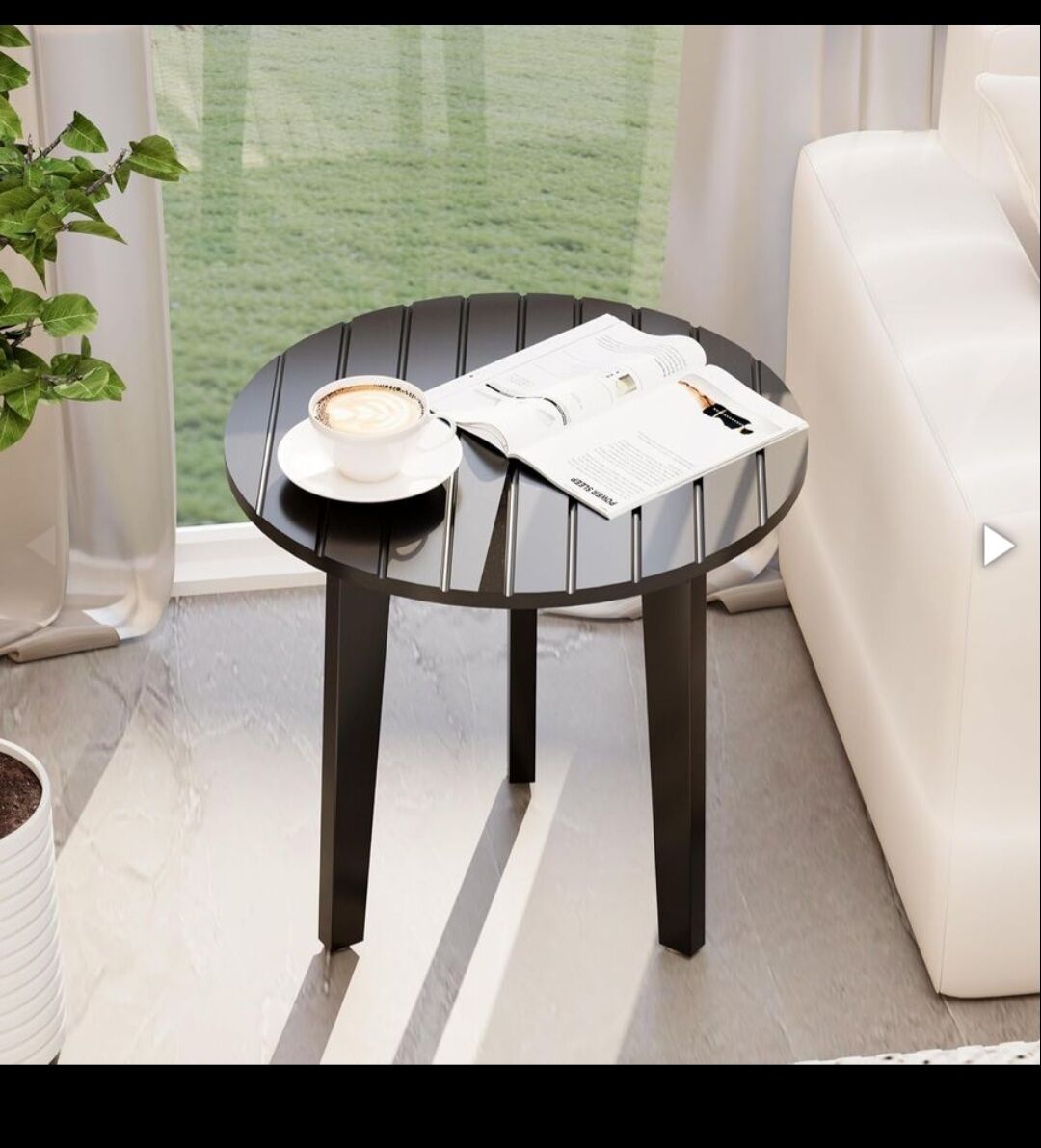 NEW Chilihom Round Wooden Patio Table