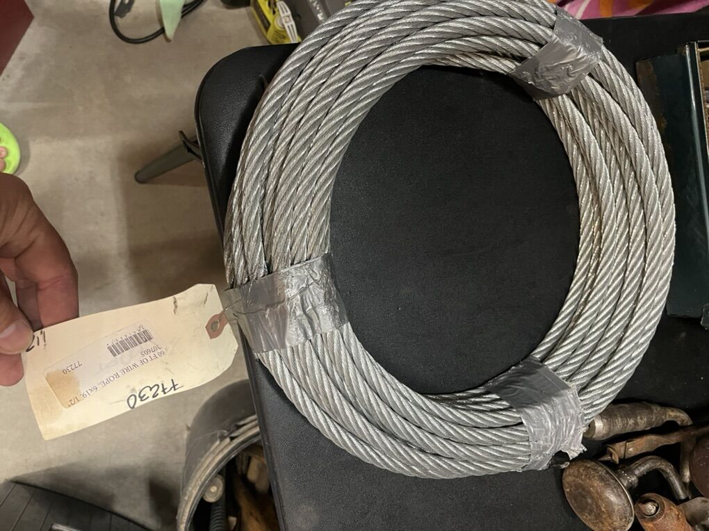 60ft 1/2 Inch Steel Wire Rope New