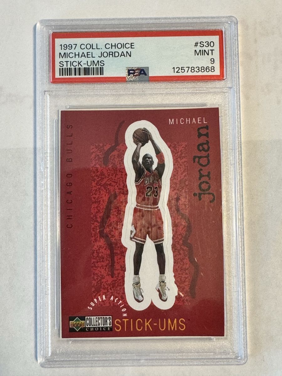 1997 Upper Deck Collector's Choice Michael Jordan Stick-Ums #S30 PSA 9
