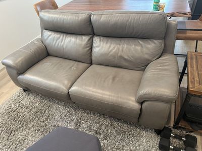 Grey leather couches