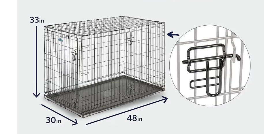 MidWest Homes for Pets 48-inch iCrate Double Door Folding Dog Crate for Extra-Large Breeds