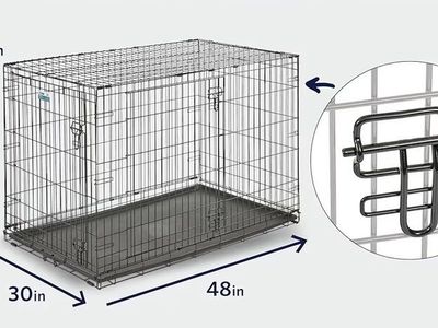 MidWest Homes for Pets 48-inch iCrate Double Door Folding Dog Crate for Extra-Large Breeds