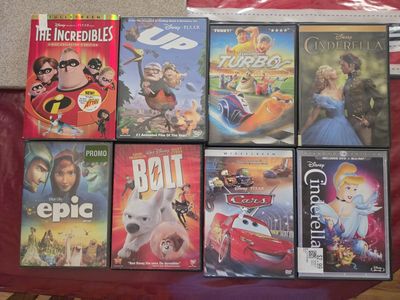 Disney/Pixar Animated Movie Collection: The Incredibles, Up, Bolt, Epic, Turbo, Cars, Cinderella (7-DVD Lot)